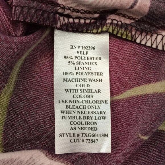 NWT Connected Apparel Pull-on Purple Jersey Floral A-line Trapeze Dress Size 8 - Picture 9 of 11